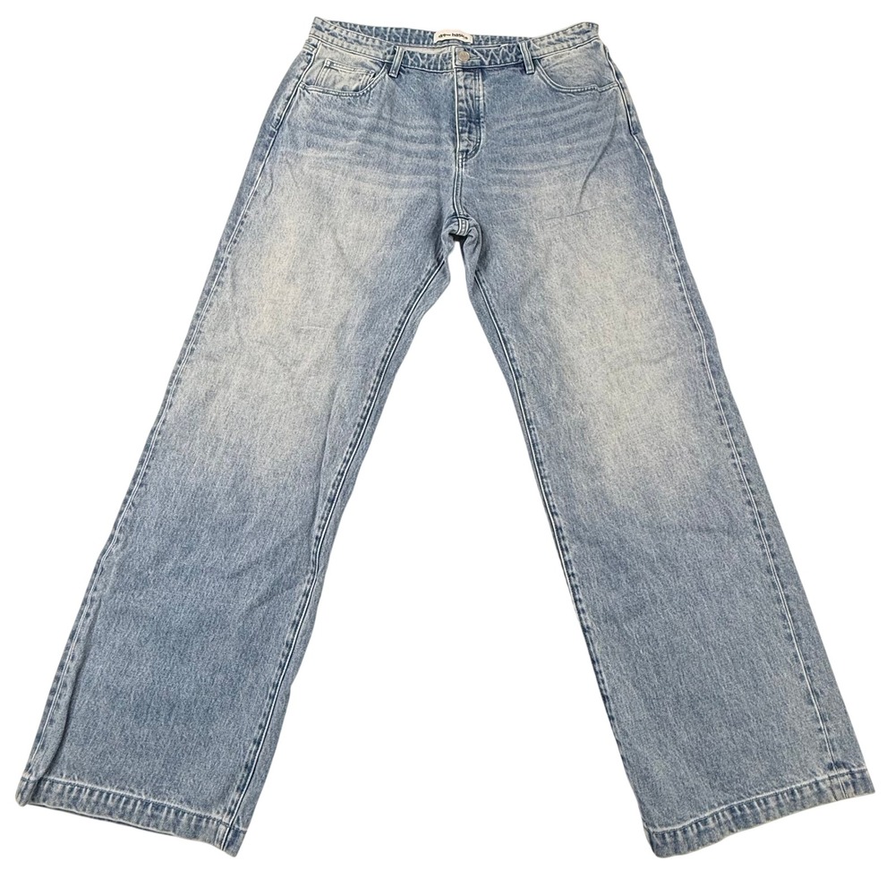 Drew House Drew Basics Wide Leg Skate Jeans Light Wash Blue Denim Size 38 Baggy